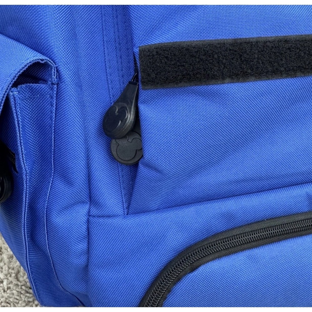 Walt Disney World Backpack WDW 1971 Blue Brown Trim Classic Mickey Mouse Pockets - Picture 11 of 14